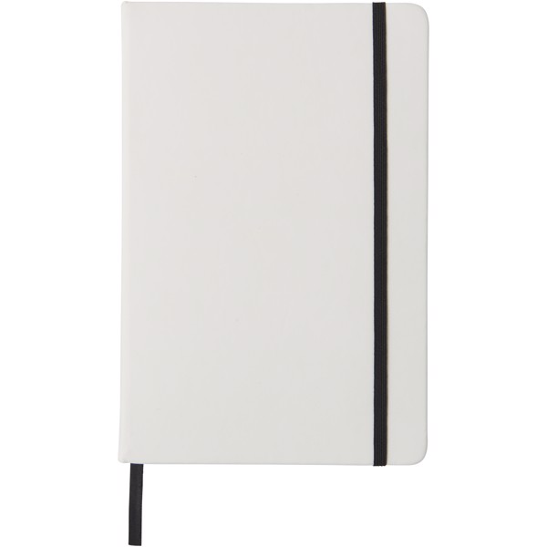 Spectrum A5 white notebook with coloured strap - White / Black