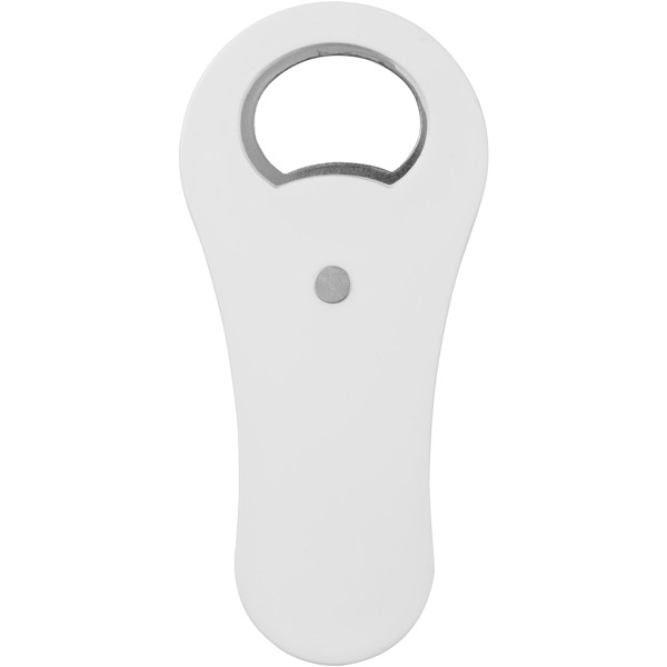 Rally magnetic drinking bottle opener - White