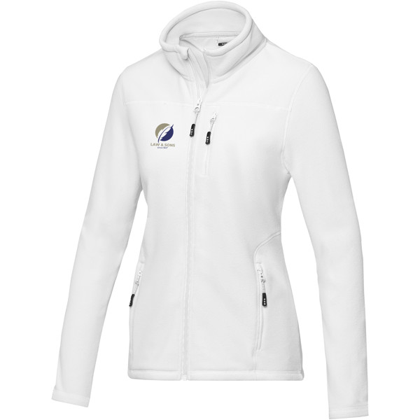 Amber women's GRS recycled full zip fleece jacket - White / 2XL