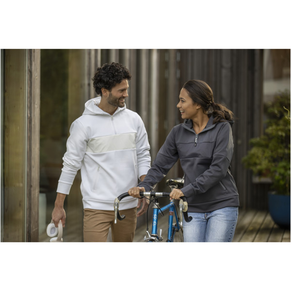 Sayan women's half zip anorak hooded sweater - White / M