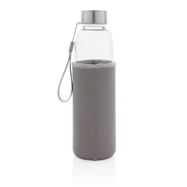 Glass bottle with neoprene sleeve - Grey