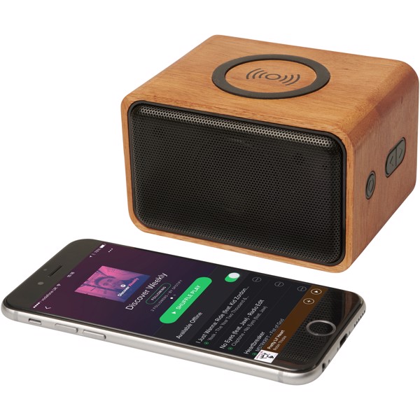 Altavoz con base de carga inalámbrica "Wooden"