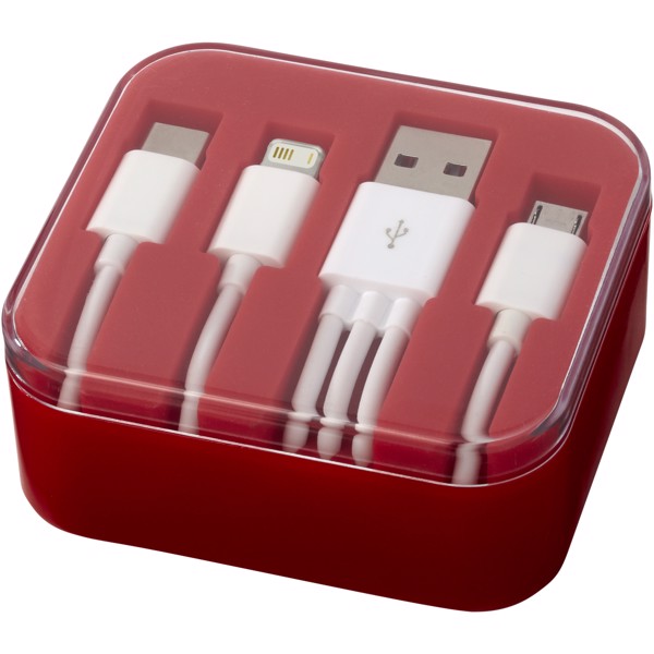 Tril 3-in-1 charging cable - Red