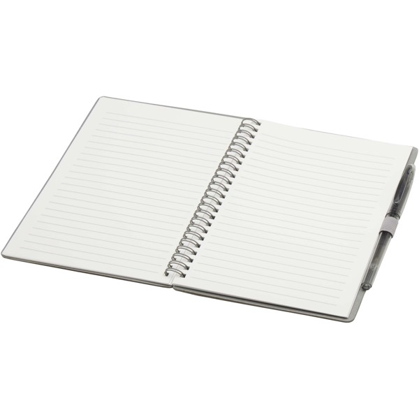 Slate A5 reusable hard cover notebook and pen set (black ink) - Grey