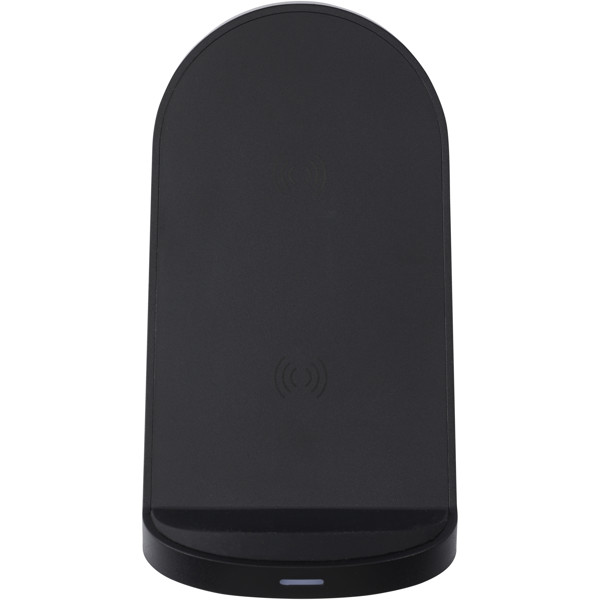 Loop 15W dual coil RCS recycled plastic wireless charging stand