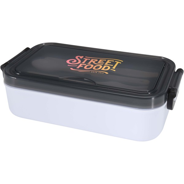 Snappy 1000 ml lunch box and cutlery set - White