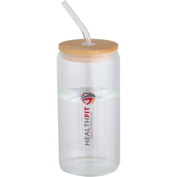 Mirage 500 ml single-walled borosilicate glass jar with bamboo lid
