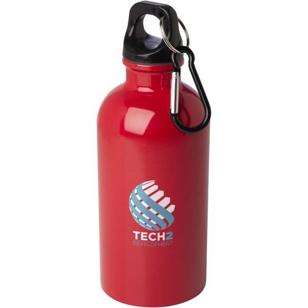Oregon 400 ml RCS certified single wall stainless steel water bottle with carabiner - Red