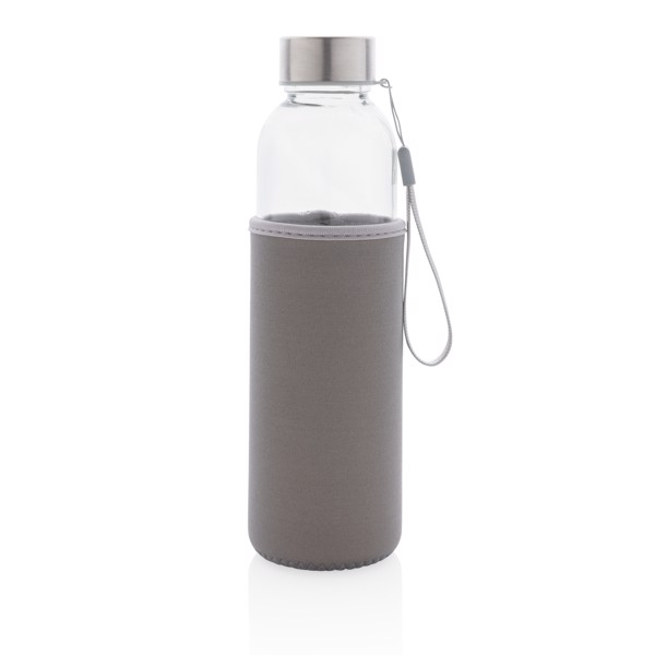 Glass bottle with neoprene sleeve - Grey