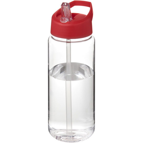 H2O Active® Octave Tritan™ 600 ml spout lid sport bottle - Transparent Clear / Red