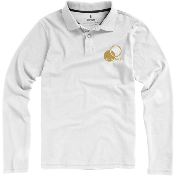 Polo de manga larga para hombre "Oakville" - Blanco / 3XL