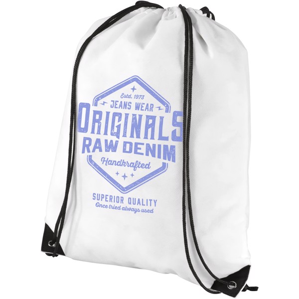 Evergreen non-woven drawstring bag 5L - White