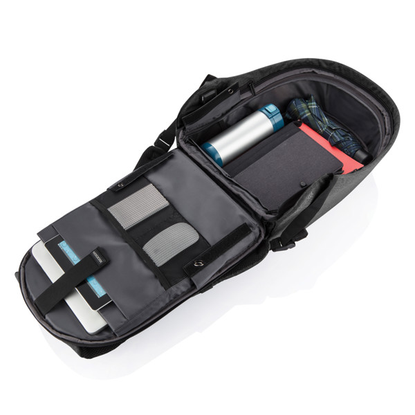 Bobby Hero Small, Anti-theft backpack - Anthracite / Grey