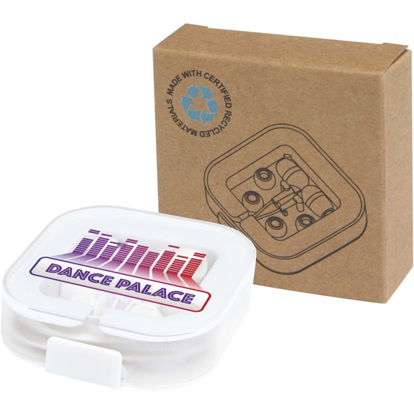 Baekdu wired Type-C headset with recycled plastic storage box - White