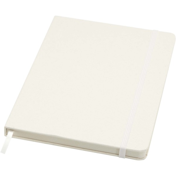 Bass A5 recycled hard cover notebook with lined pages - White