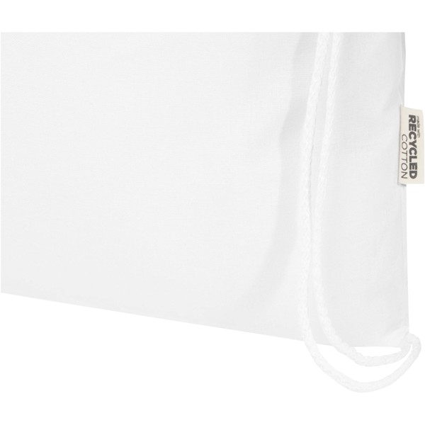 Oregon Blend 140 g/m² GRS recycled drawstring bag 5L - White