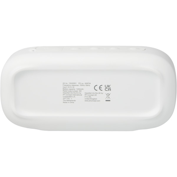 Stark 2.0 5W recycled plastic IPX5 Bluetooth® speaker - White