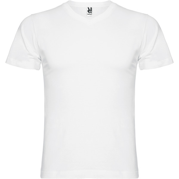 Samoyedo short sleeve men's v-neck t-shirt - White / XL