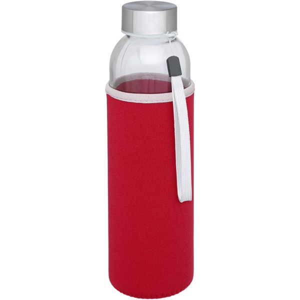 Bodhi 500ml skleněná sportovní láhev - Červená s efektem námrazy
