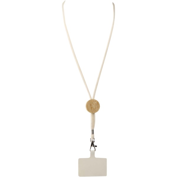 Adhab smartphone lanyard with bamboo details - White