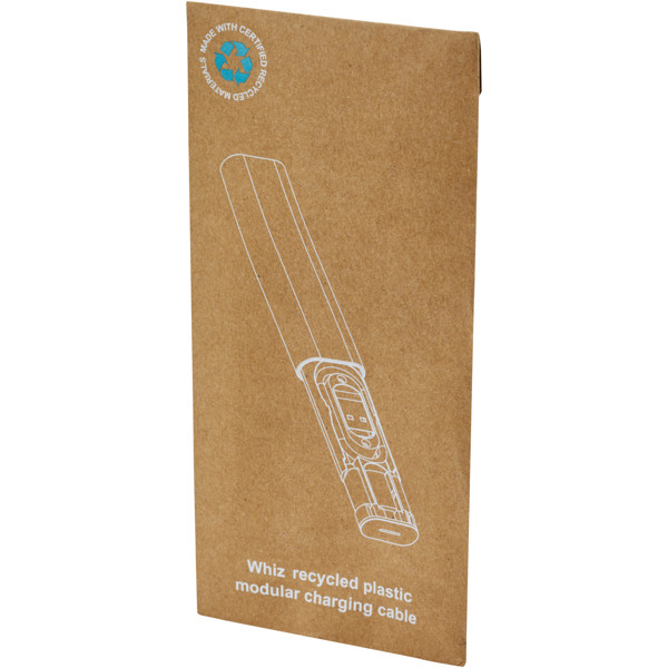 Whiz recycled plastic modular charging cable - White