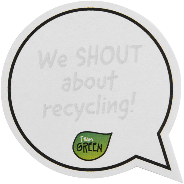 Sticky-Mate® speech bubble-shaped recycled sticky notes