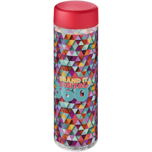 H2O Active® Vibe 850 ml screw cap water bottle - Průhledná / Červená s efektem námrazy