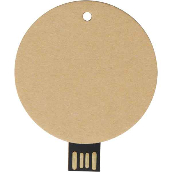 Round recycled paper USB 2.0 - Kraft Brown / 1GB