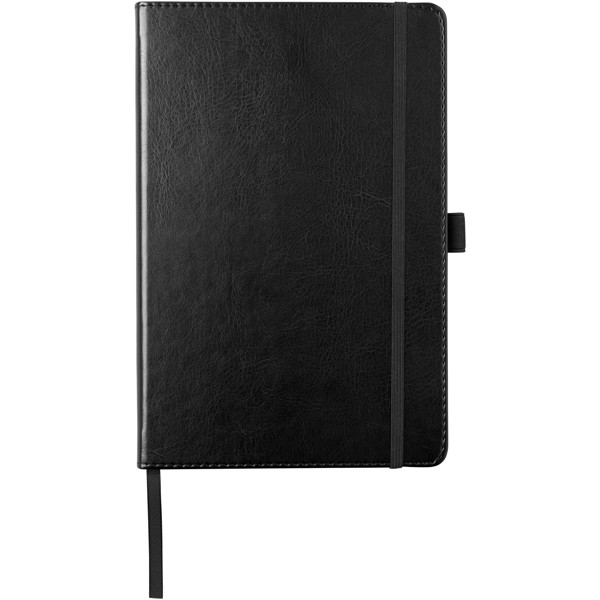 Coda A5 leather look hard cover notebook - Solid black