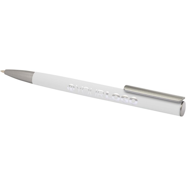 Ziguur recycled aluminium ballpoint pen (black ink) - White