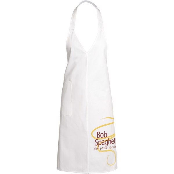 Verona v-neck apron - White