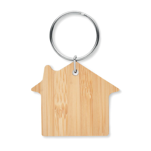 House shaped bamboo key ring Houseboo