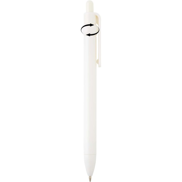 Fidget recycled plastic ballpoint pen (black ink) - White