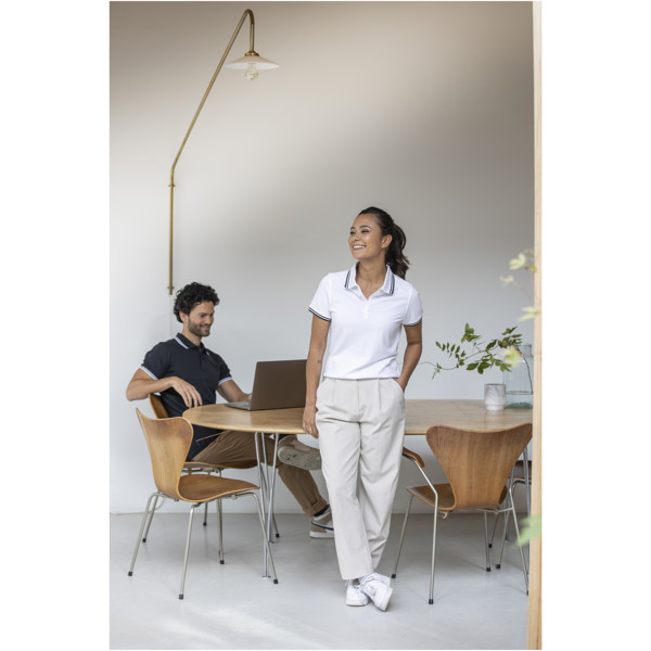 Amarago short sleeve women's tipping polo - White / XS