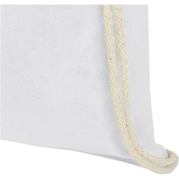 Oregon 100 g/m² cotton drawstring bag 5L - White