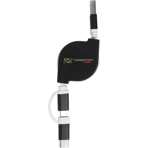 Triple 3-in-1 charging cable - Solid black