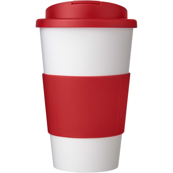 Termo hrnek Americano® 350 ml s rukojetí a uzávěrem odolným proti rozlití - Bílá / Červená s efektem námrazy