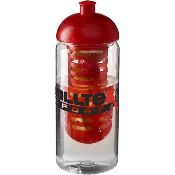 Láhev s infuzérem akupolovitým víčkem Octave Tritan™ 600 ml - Průhledná / Červená s efektem námrazy