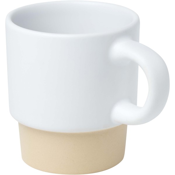 Olympia 130 ml stackable expresso cup with clay bottom - White