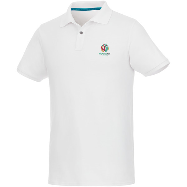 Beryl short sleeve men's organic recycled polo - White / XS