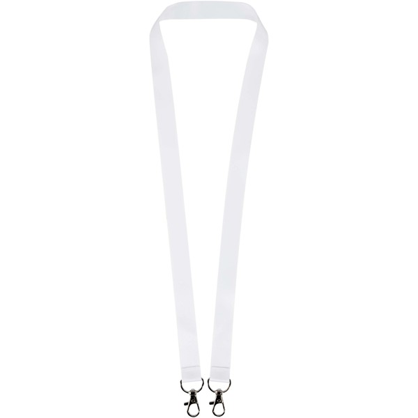 Leia sublimation RPET lanyard with 2 hooks - White / 10mm