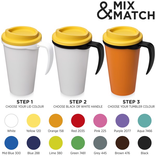 Americano® Grande 350 ml insulated mug - White / Black