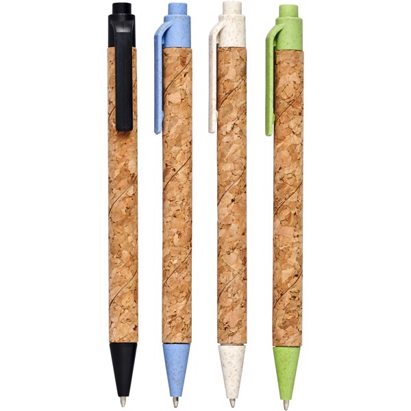 Midar cork and wheat straw ballpoint pen (black ink) - Natural / Cream