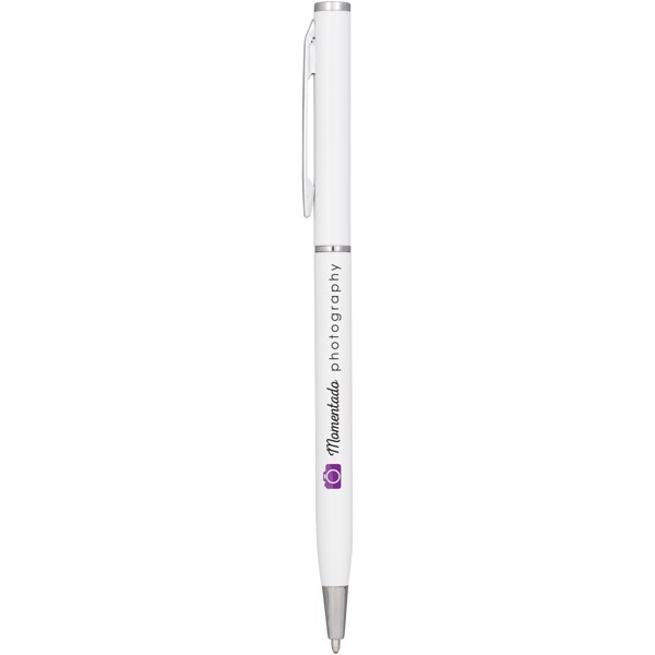 Slim aluminium ballpoint pen - White