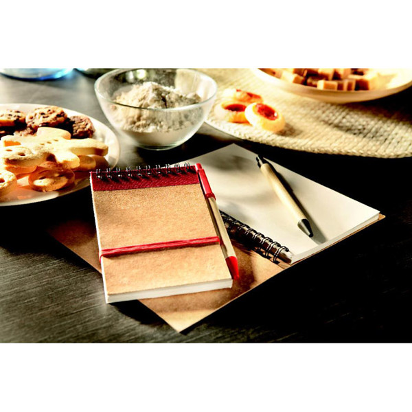 A6 recycled notepad with pen Sonora - Black