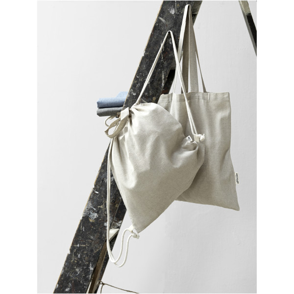 Pheebs 150 g/m² Aware™ drawstring bag - Heather Blue
