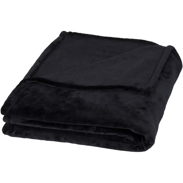 Mollis oversized ultra plush plaid blanket - Solid black