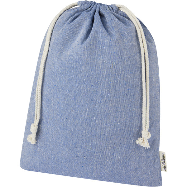 Pheebs 150 g/m² GRS recycled cotton gift bag large 4L - Heather Blue