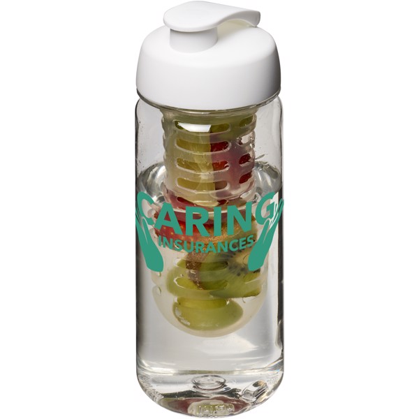 H2O Active® Octave Tritan™ 600 ml flip lid bottle & infuser - Transparent / White
