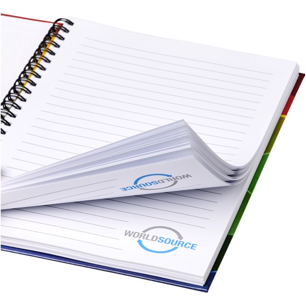 Wire-o A6 notebook hard cover - White / Solid black